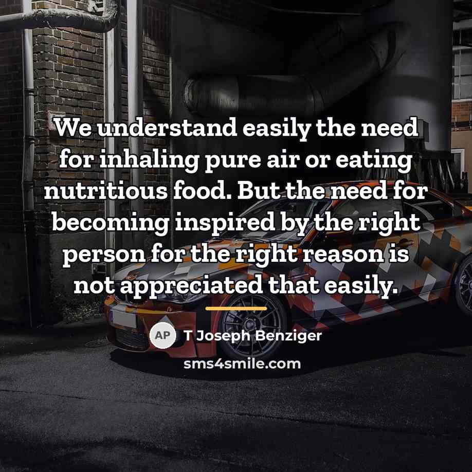 “We understand easily the need for inhaling pure air or…” quote by T Joseph Benziger