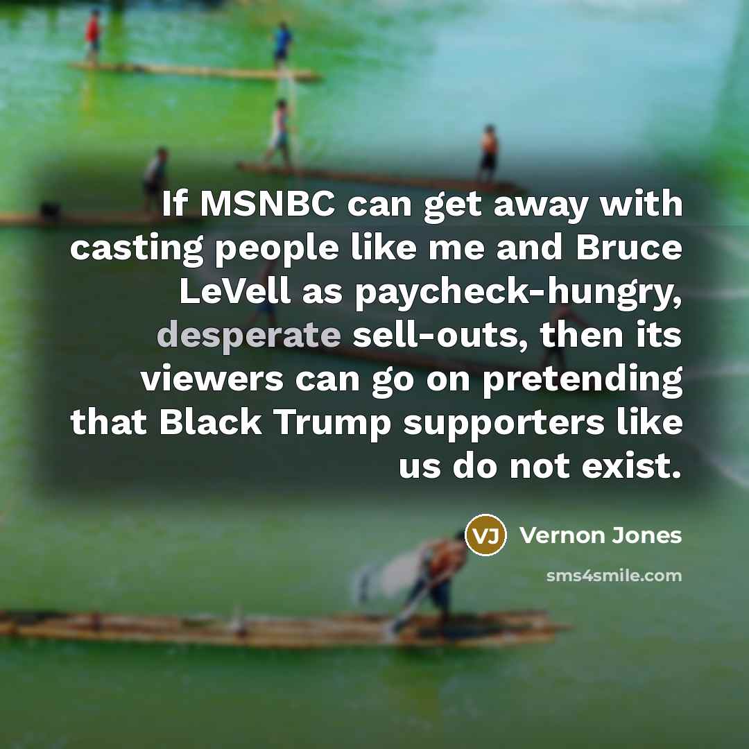 “If MSNBC can get away with casting people like me…” quote by Vernon Jones