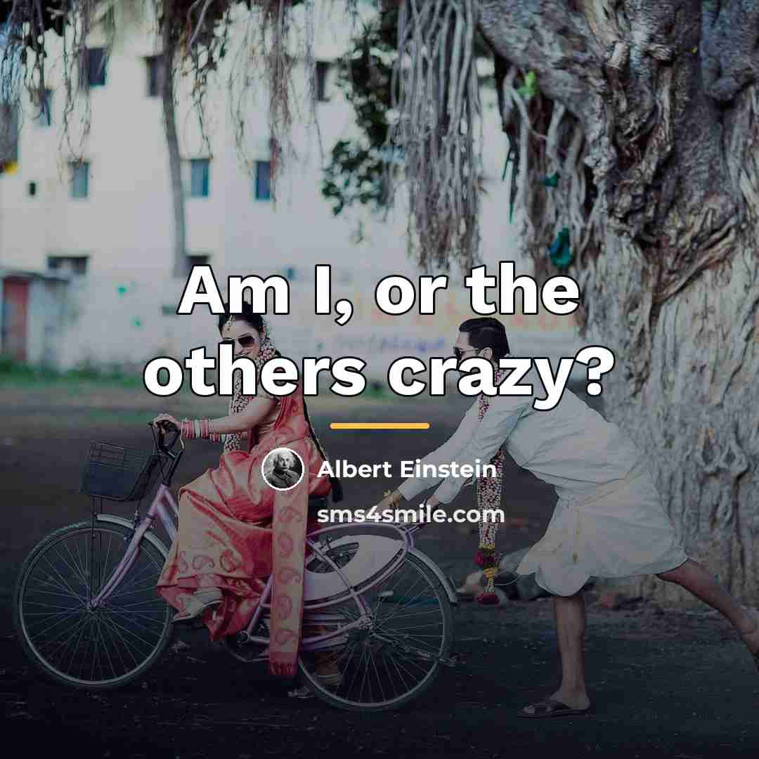“Am I, or the others crazy?…” quote by Albert Einstein