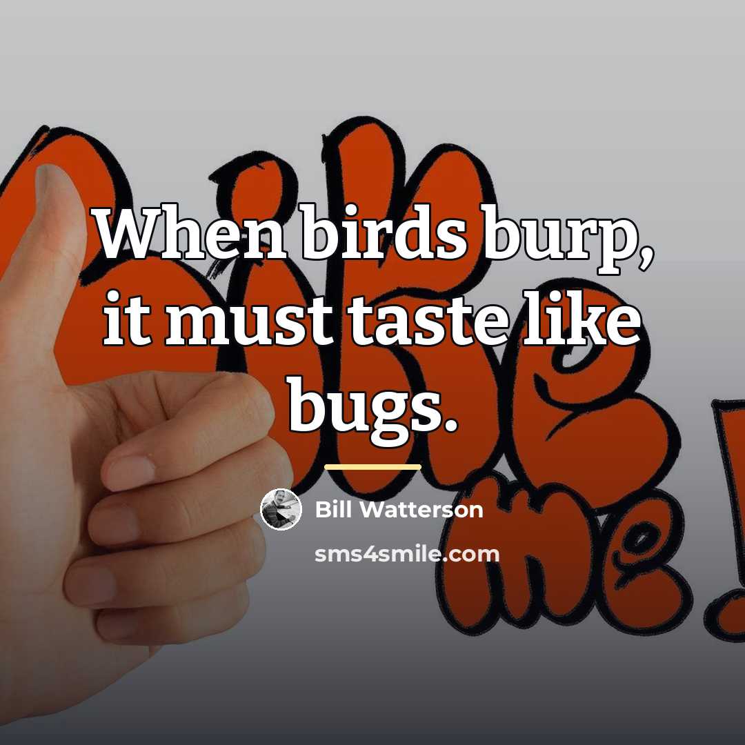 “When birds burp, it must taste like bugs.…” quote by Bill Watterson