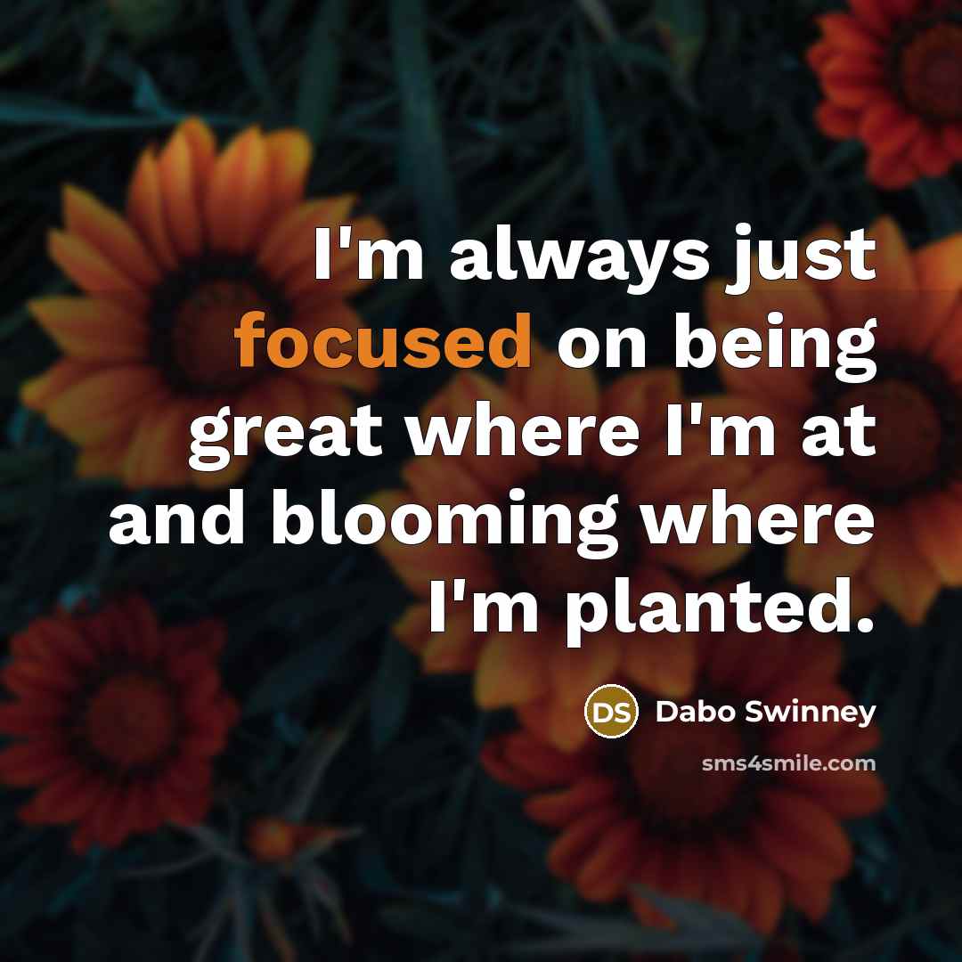 “I'm always just focused on being great where I'm at…” quote by Dabo Swinney