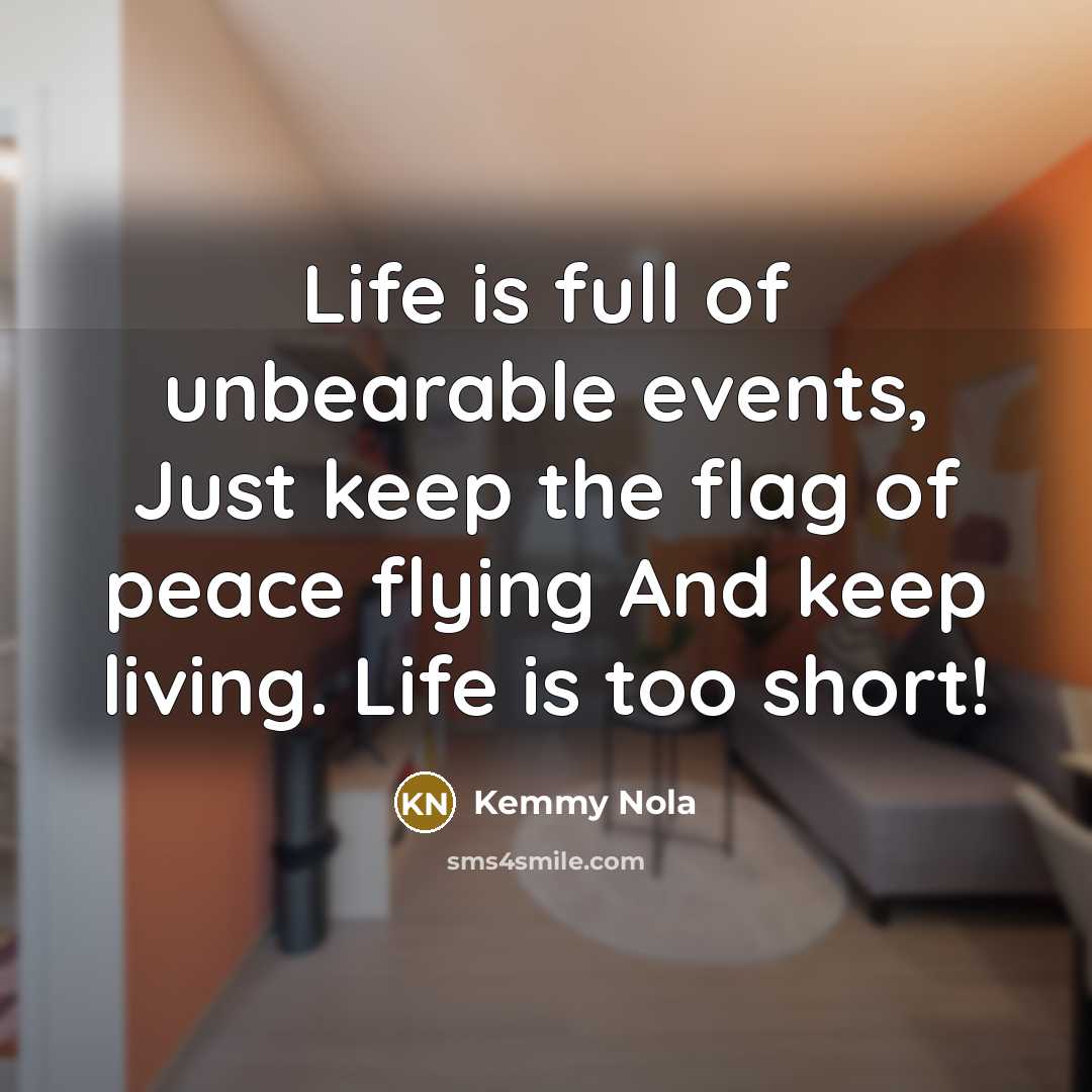 “Life is full of unbearable events, Just keep the flag…” quote by Kemmy Nola