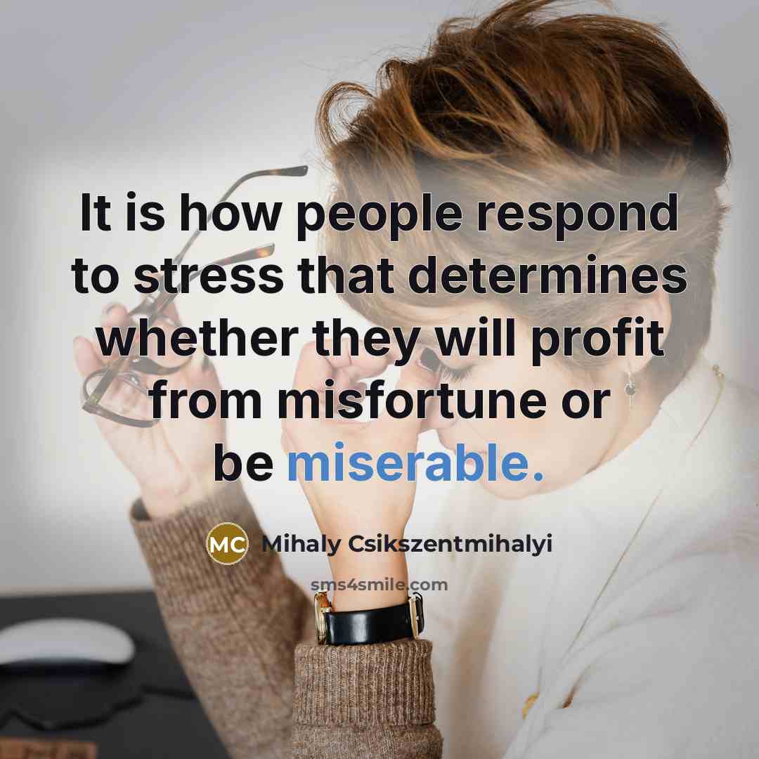 “It is how people respond to stress that determines whether…” quote by Mihaly Csikszentmihalyi