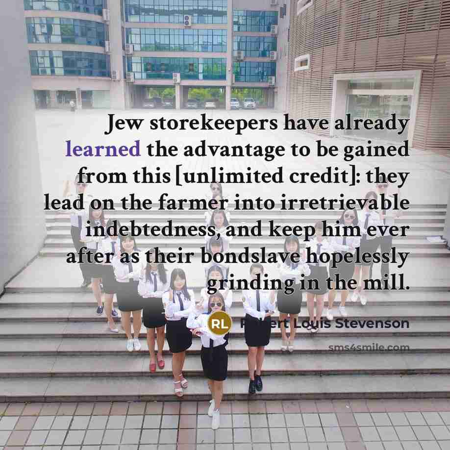 “Jew storekeepers have already learned the advantage to be gained…” quote by Robert Louis Stevenson