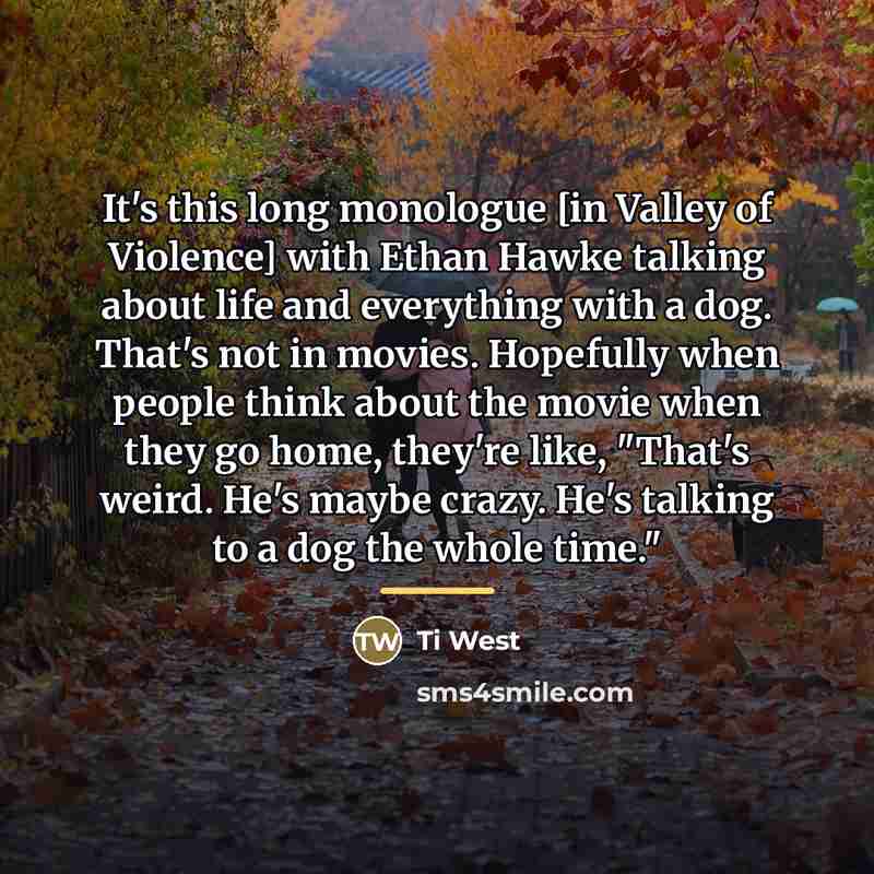 “It's this long monologue [in Valley of Violence] with Ethan…” quote by Ti West