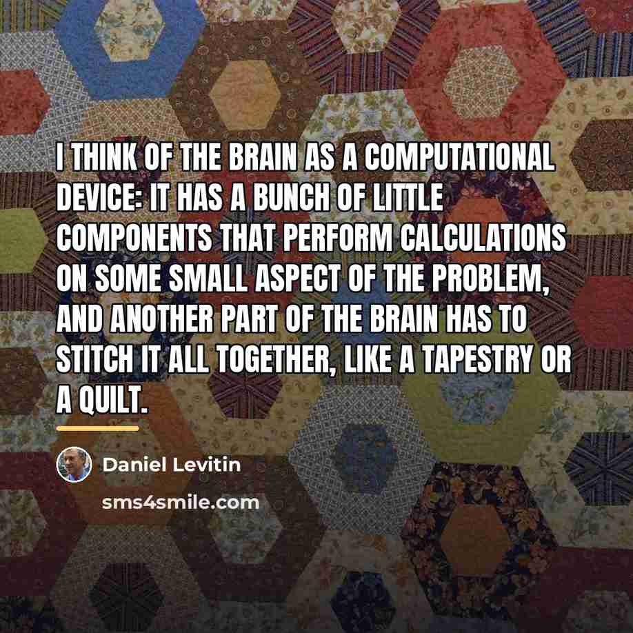 “I think of the brain as a computational device: It…” quote by Daniel Levitin