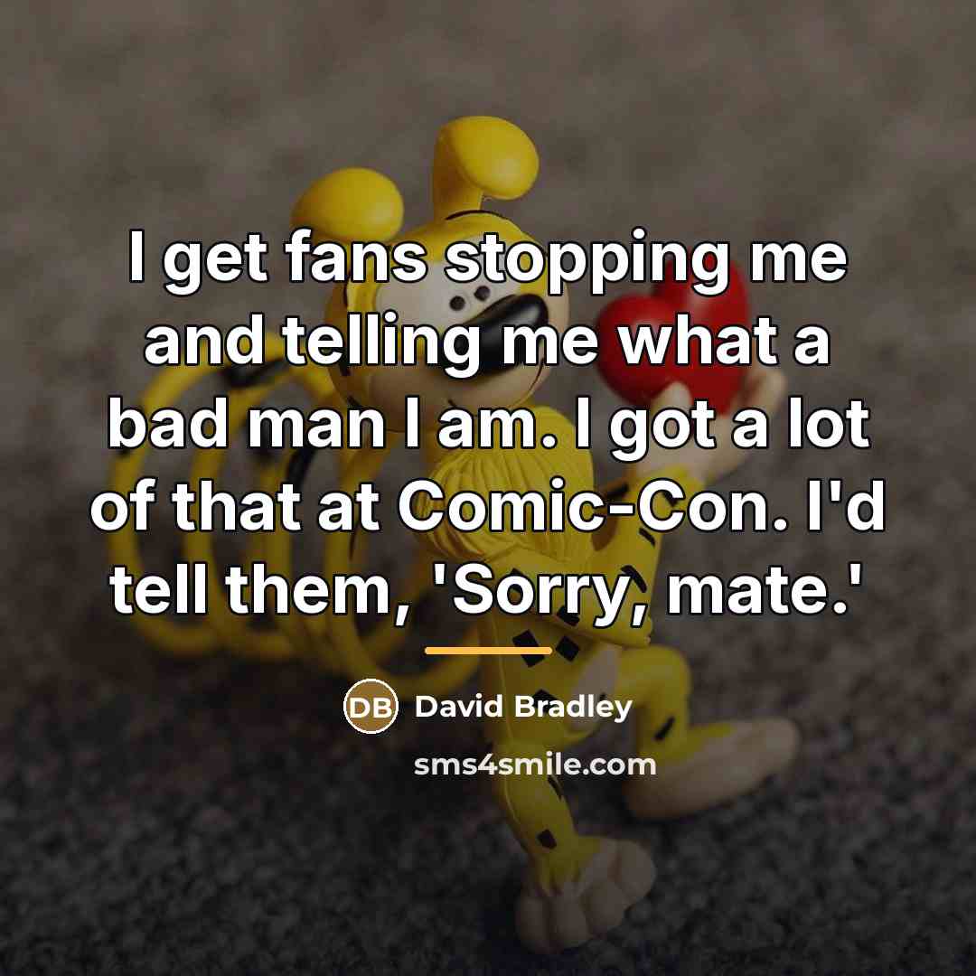 “I get fans stopping me and telling me what a…” quote by David Bradley