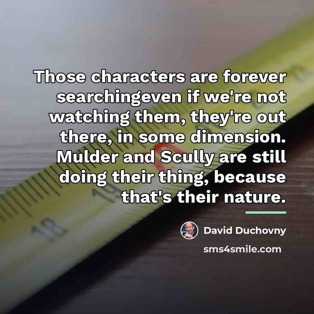 “Those characters are forever searchingeven if we're not watching them,…” quote by David Duchovny