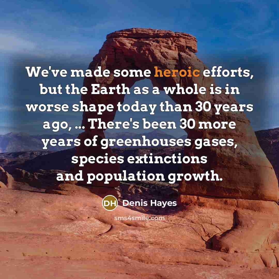 “We've made some heroic efforts, but the Earth as a…” quote by Denis Hayes