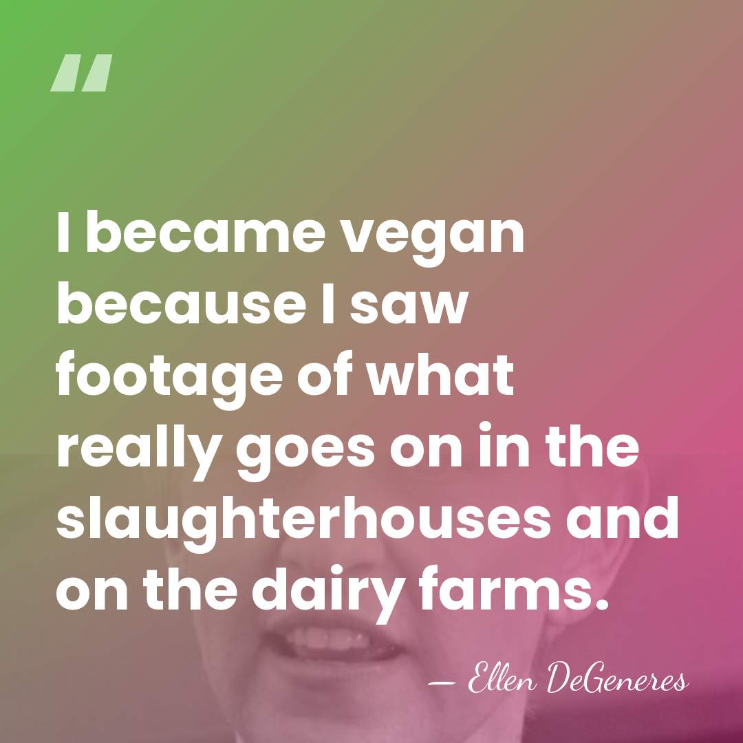 I became vegan because I saw footage of what really goes on&hellip; - Ellen DeGeneres