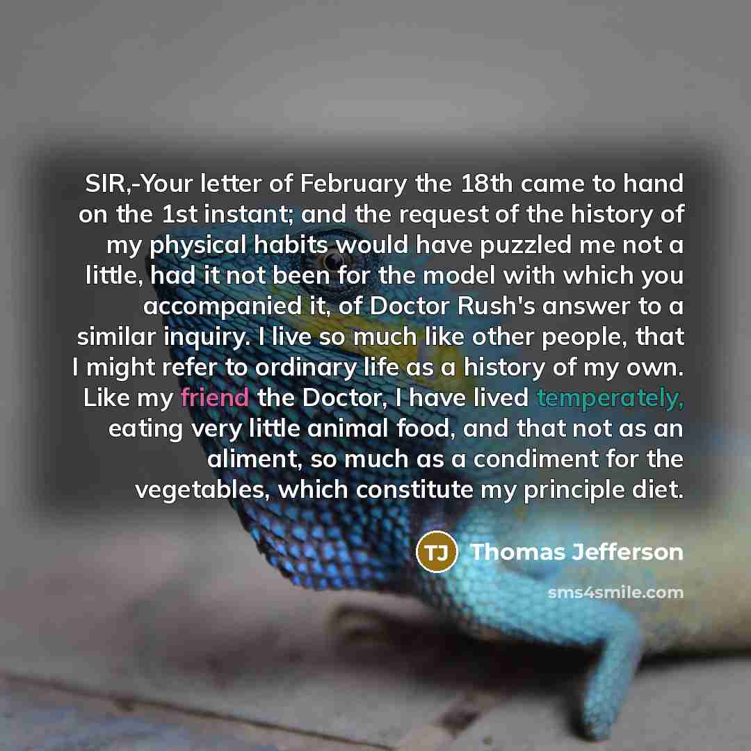 “SIR,-Your letter of February the 18th came to hand on…” quote by Thomas Jefferson