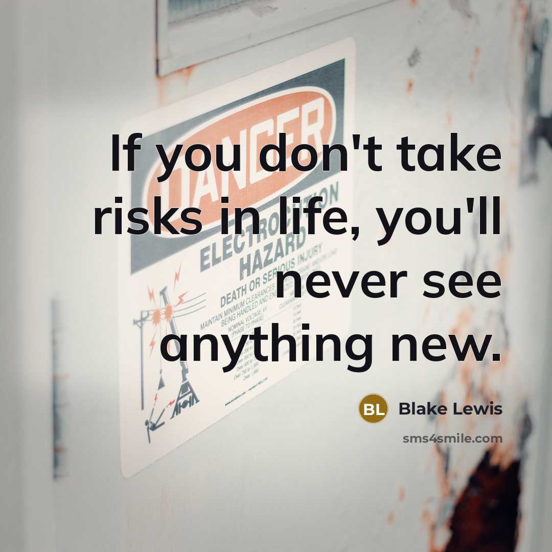 “If you don't take risks in life, you'll never see…” quote by Blake Lewis
