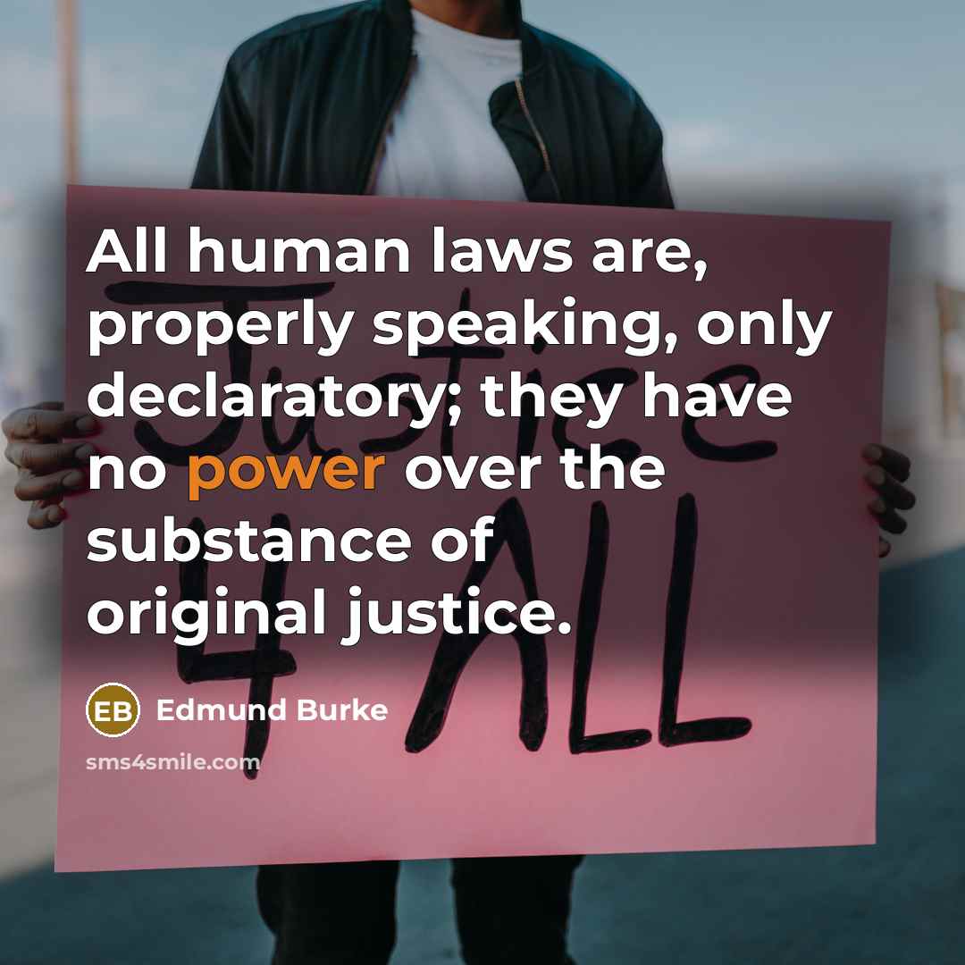 “All human laws are, properly speaking, only declaratory; they have…” quote by Edmund Burke