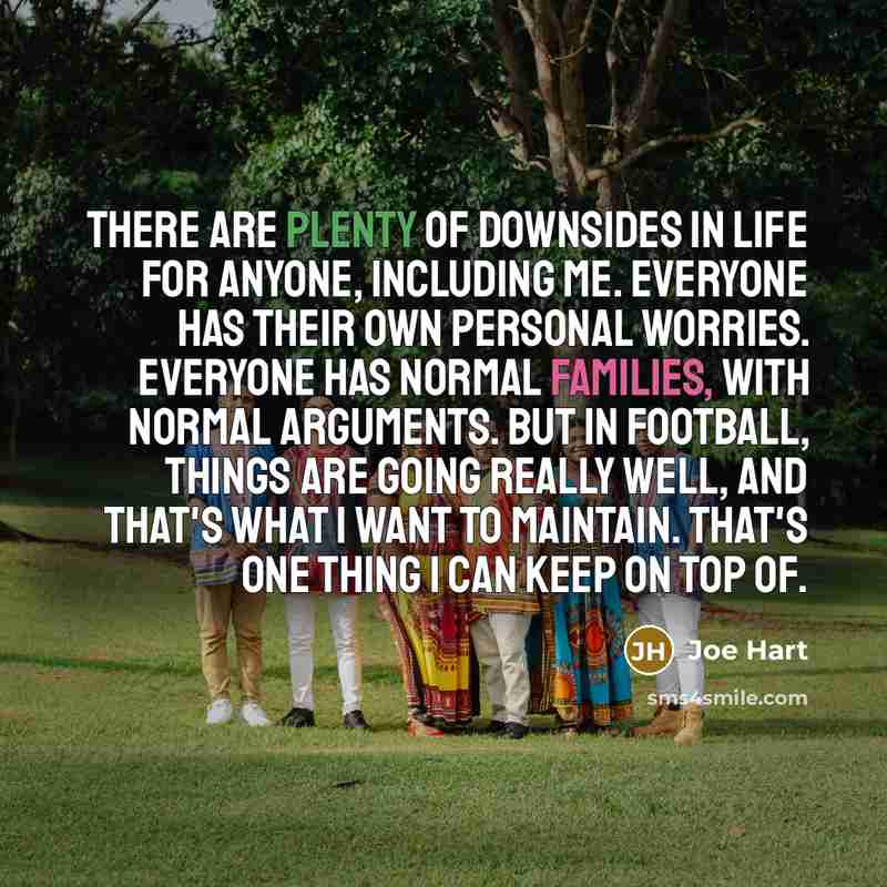 “There are plenty of downsides in life for anyone, including…” quote by Joe Hart