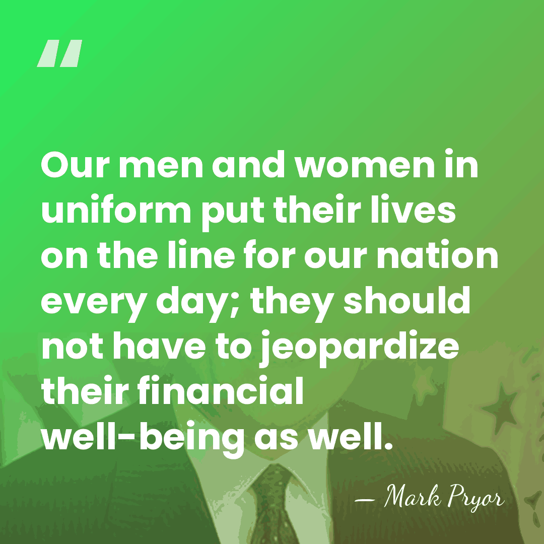 Our men and women in uniform put their lives on the line&hellip; - Mark Pryor