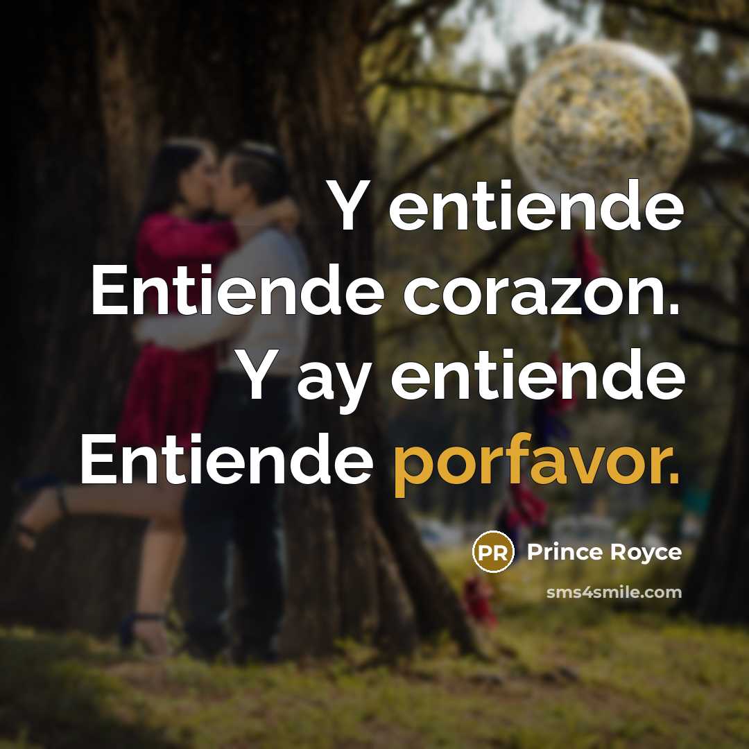 “Y entiende Entiende corazon. Y ay entiende Entiende porfavor.” quote by Prince Royce