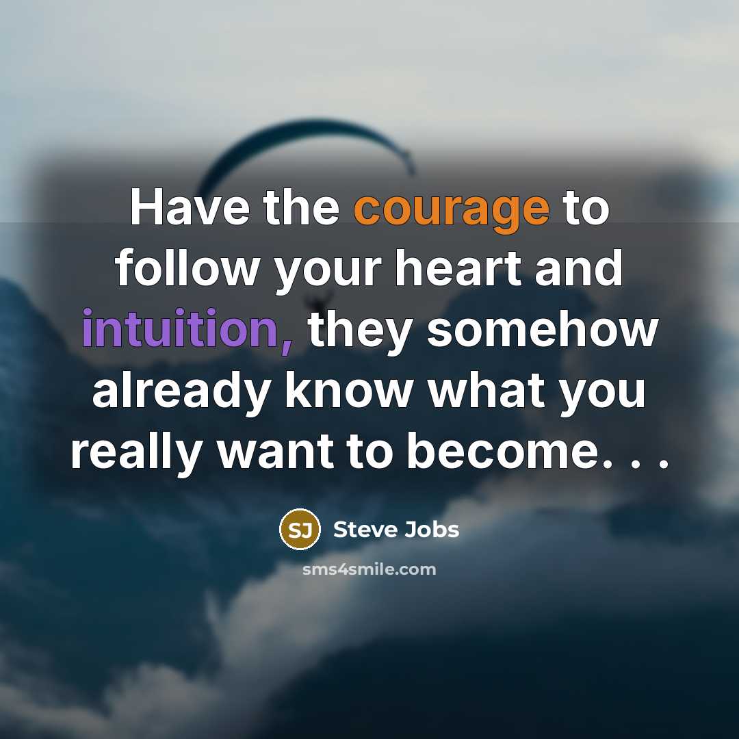 “Have the courage to follow your heart and intuition, they…” quote by Steve Jobs