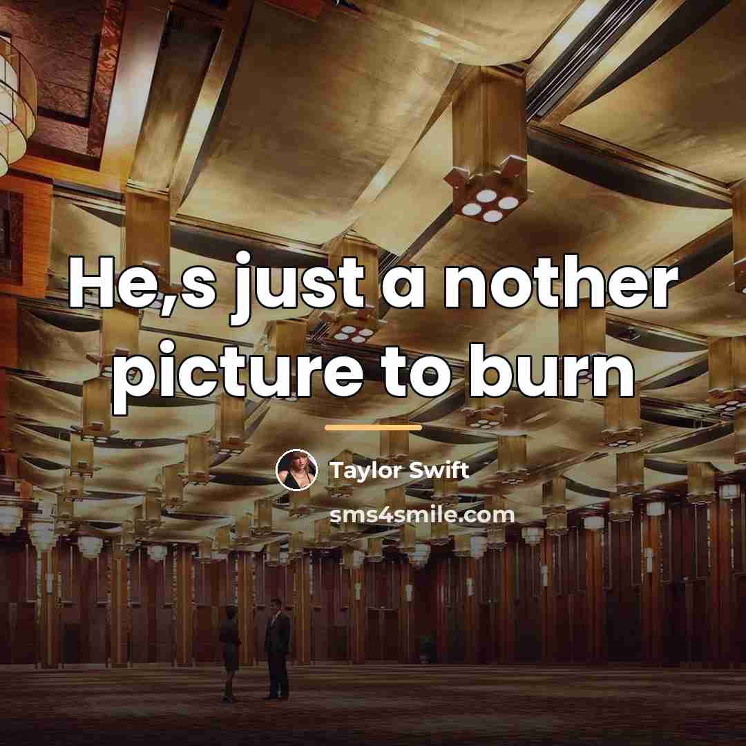 “He,s just a nother picture to burn…” quote by Taylor Swift