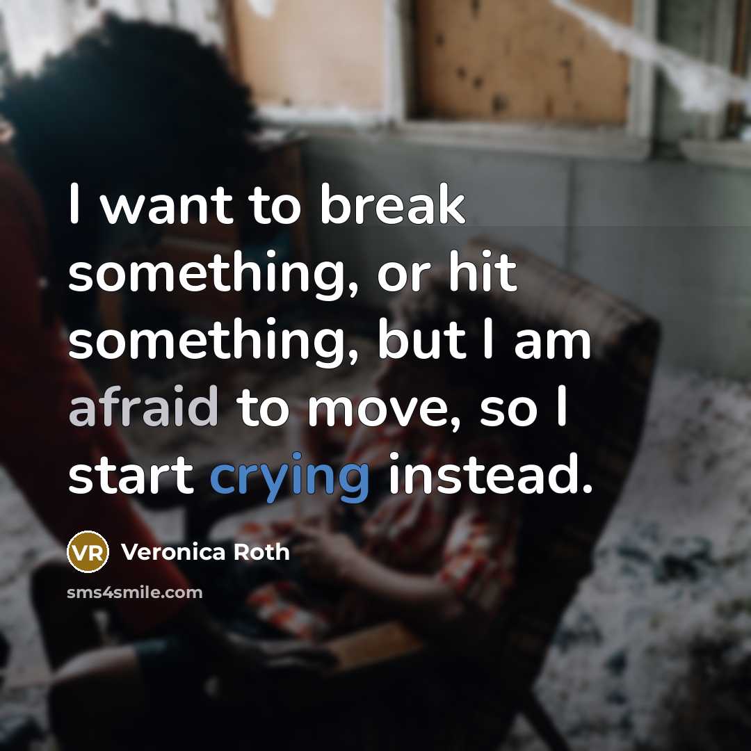 “I want to break something, or hit something, but I…” quote by Veronica Roth
