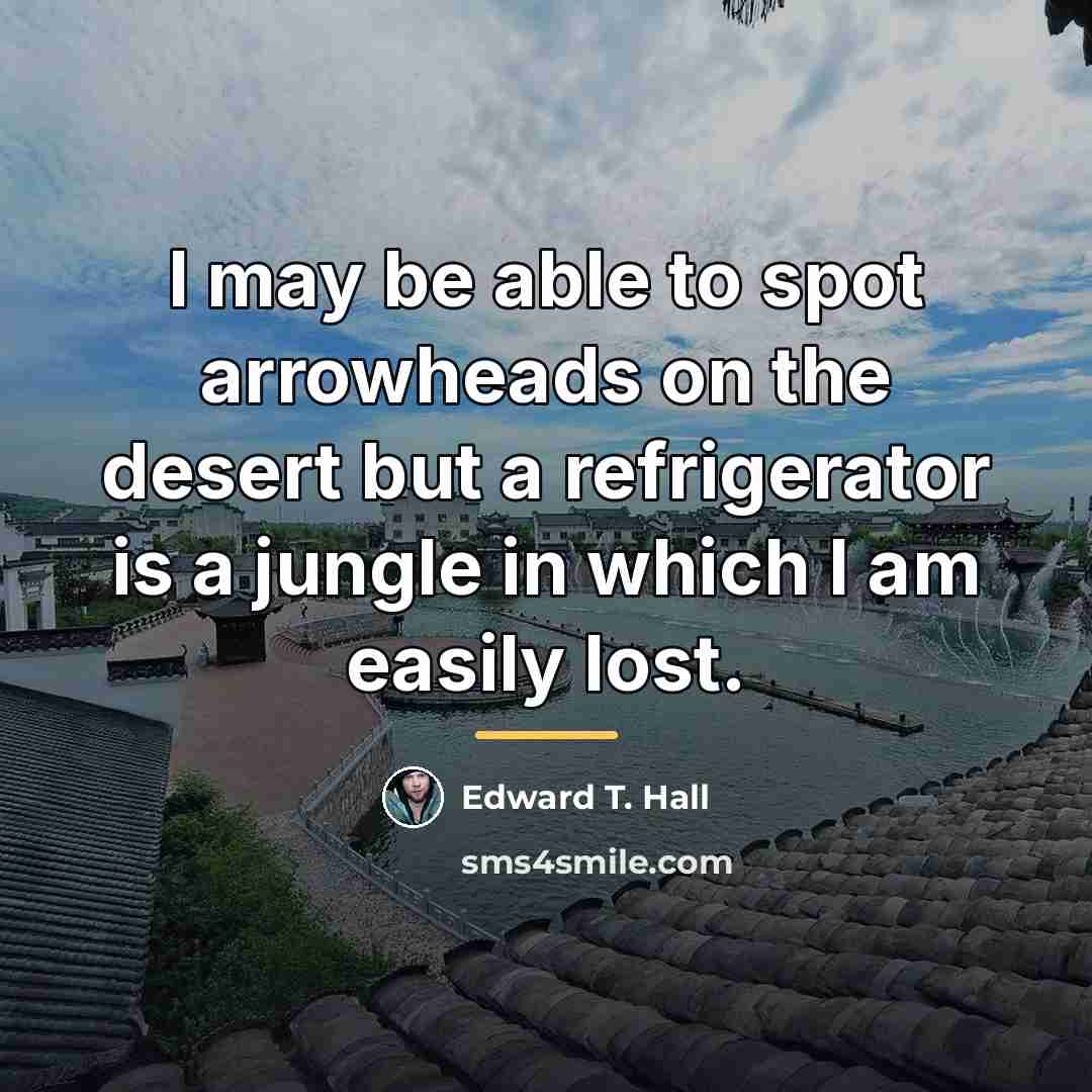 “I may be able to spot arrowheads on the desert…” quote by Edward T. Hall