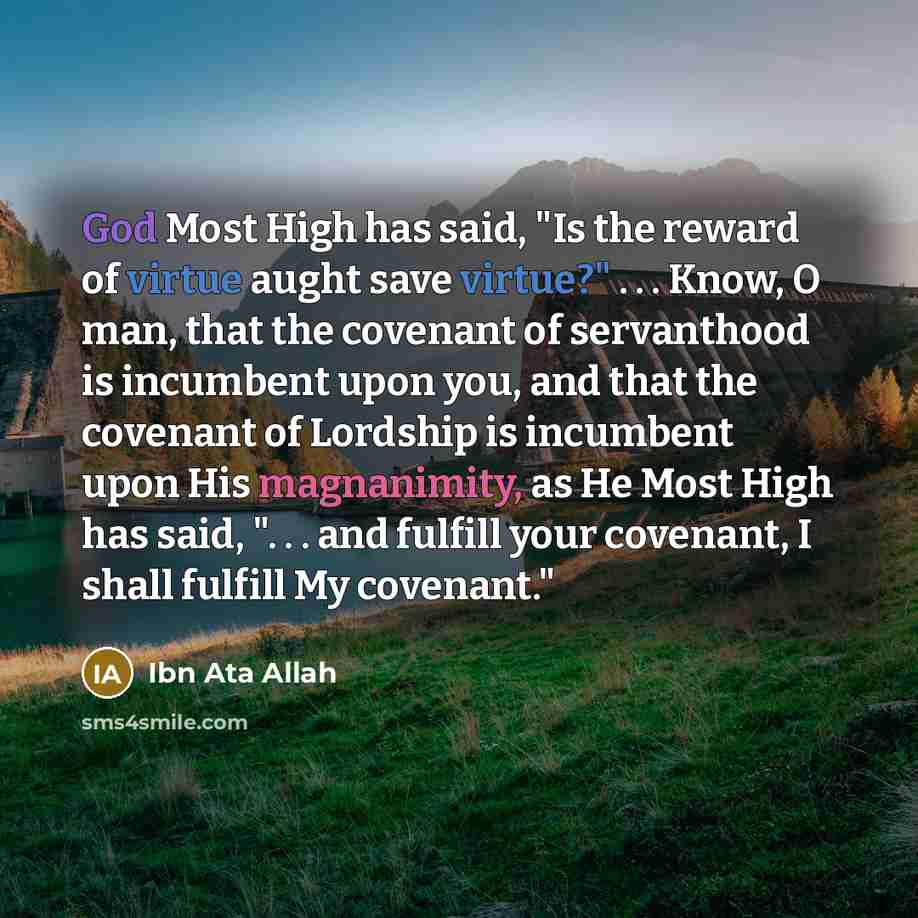 “God Most High has said, "Is the reward of virtue…” quote by Ibn Ata Allah
