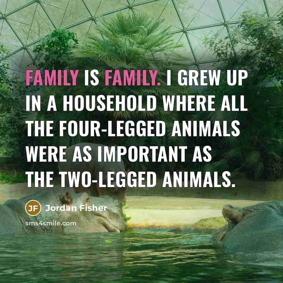 “Family is family. I grew up in a household where…” quote by Jordan Fisher