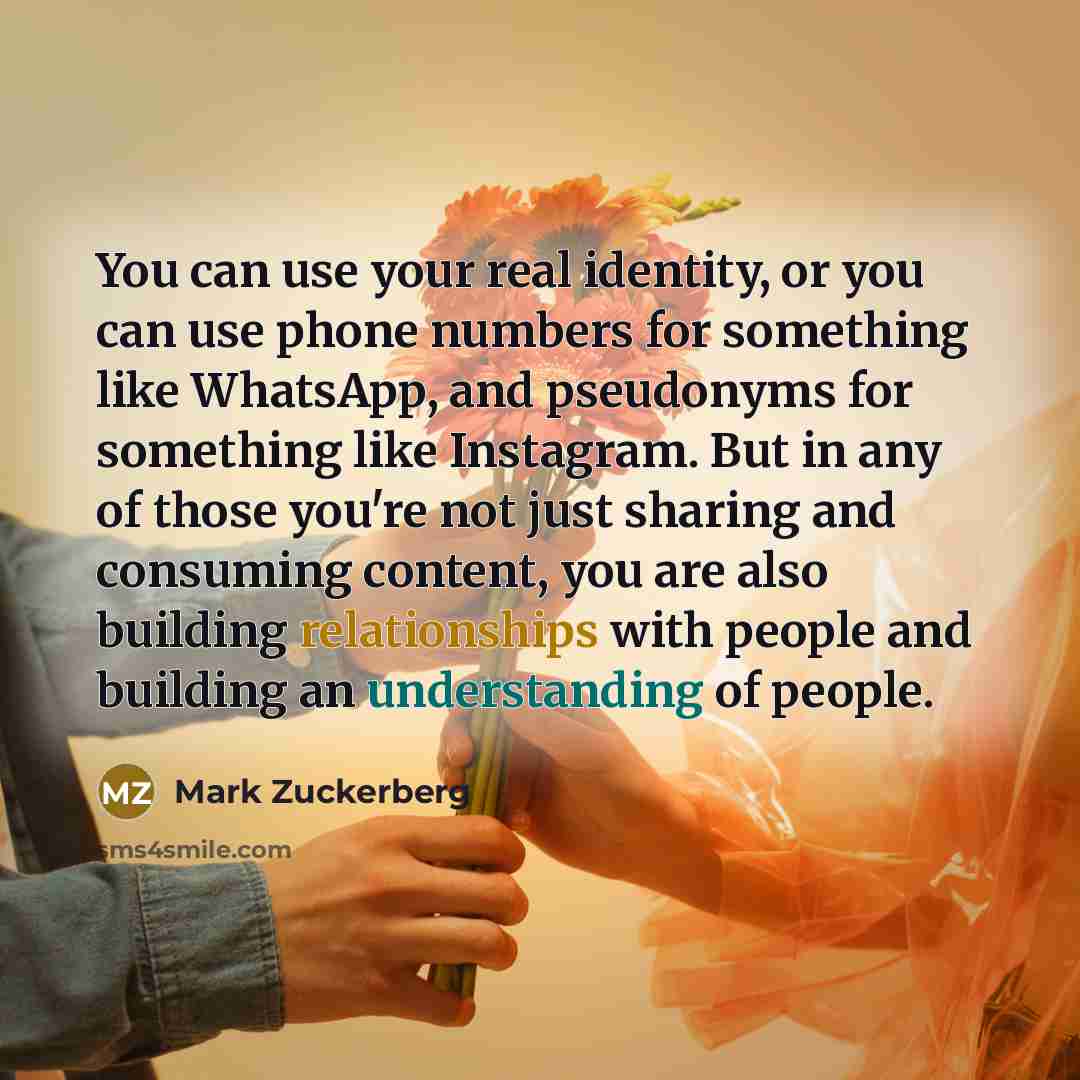 “You can use your real identity, or you can use…” quote by Mark Zuckerberg