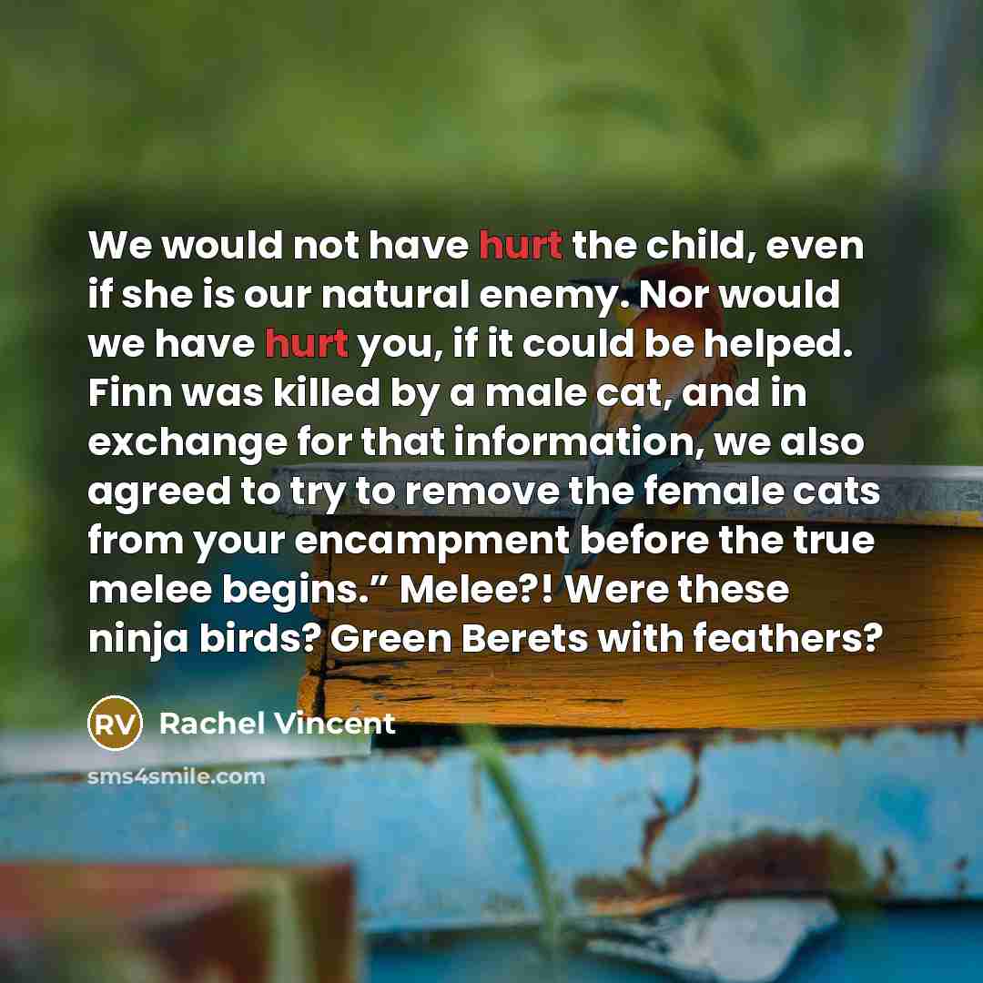 “We would not have hurt the child, even if she…” quote by Rachel Vincent