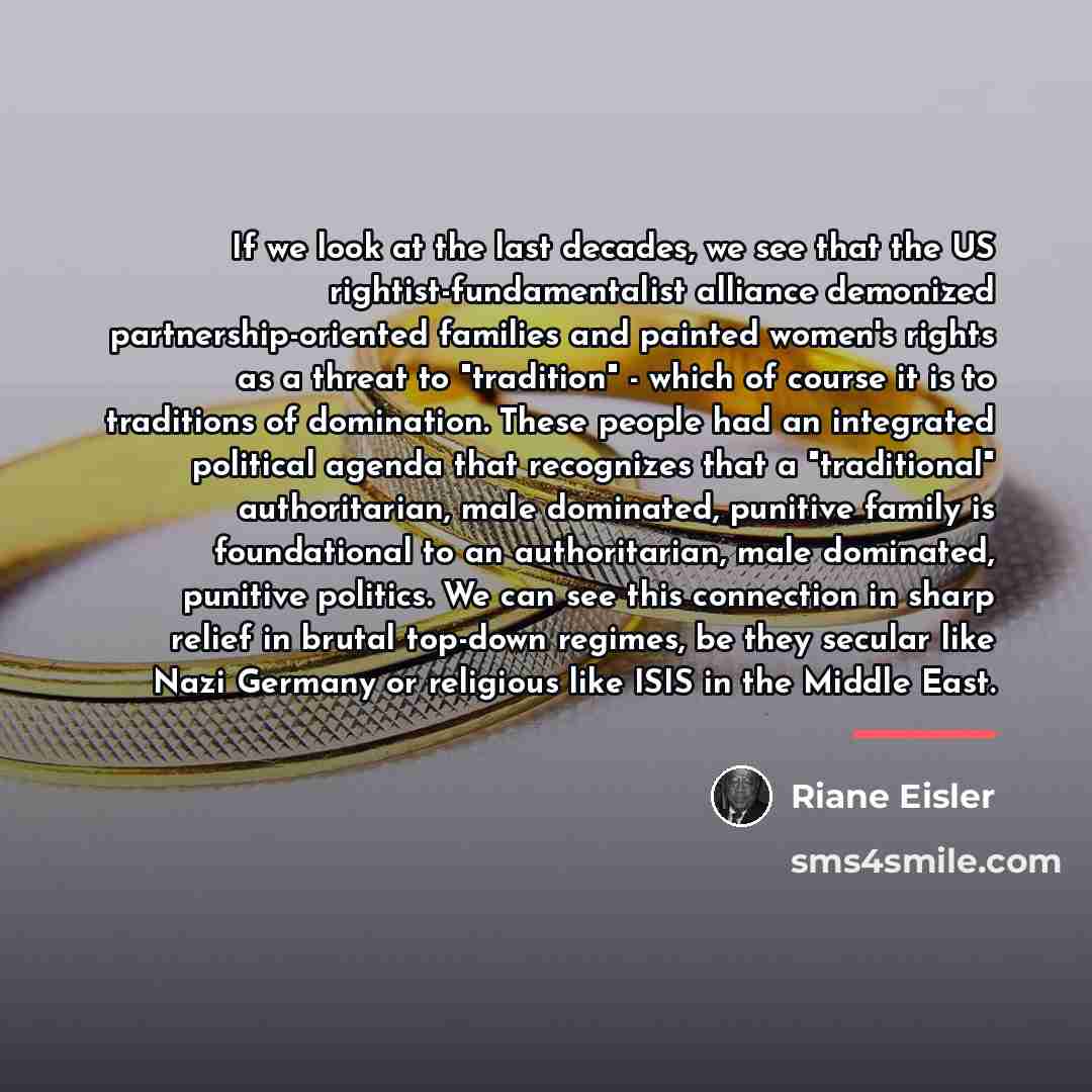 “If we look at the last decades, we see that…” quote by Riane Eisler