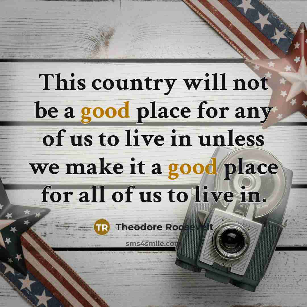 “This country will not be a good place for any…” quote by Theodore Roosevelt