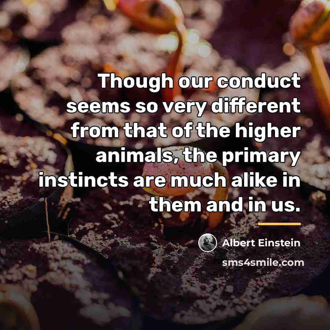 “Though our conduct seems so very different from that of…” quote by Albert Einstein