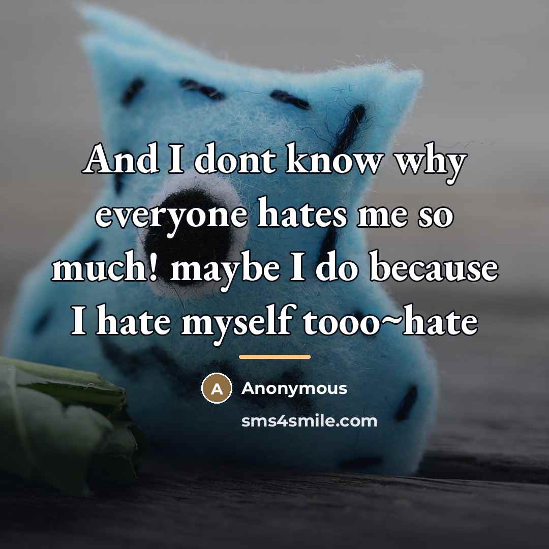 “And I dont know why everyone hates me so much!…” quote by Anonymous
