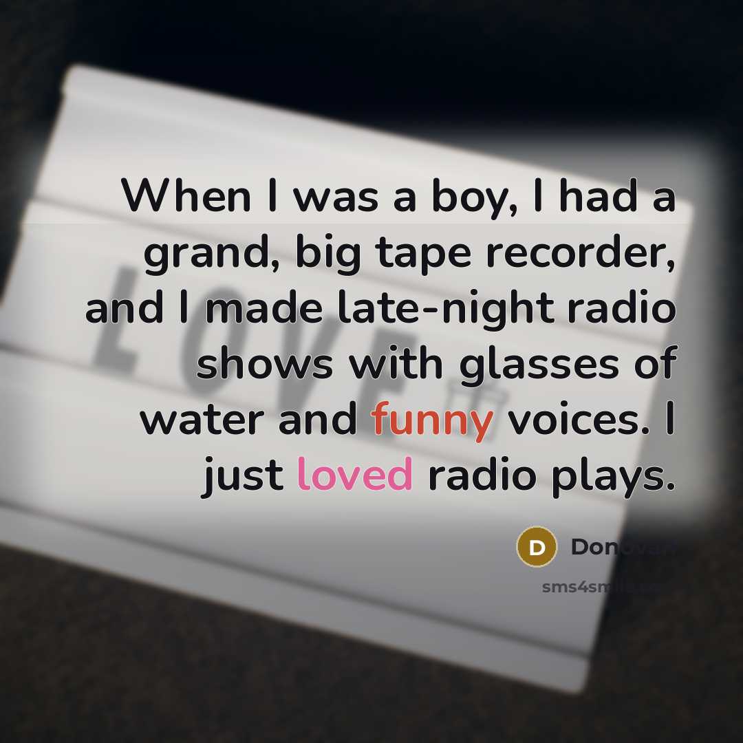 “When I was a boy, I had a grand, big…” quote by Donovan