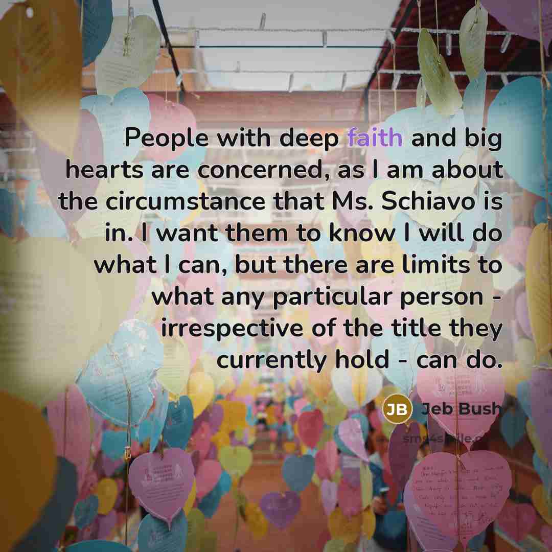 “People with deep faith and big hearts are concerned, as…” quote by Jeb Bush