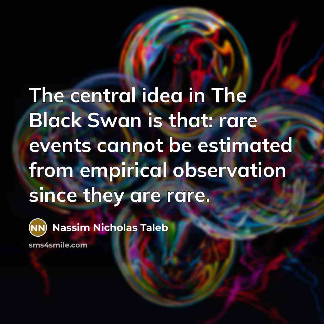 “The central idea in The Black Swan is that: rare…” quote by Nassim Nicholas Taleb