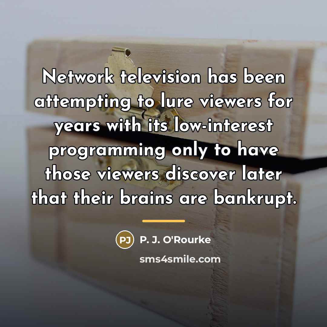 “Network television has been attempting to lure viewers for years…” quote by P. J. O'Rourke