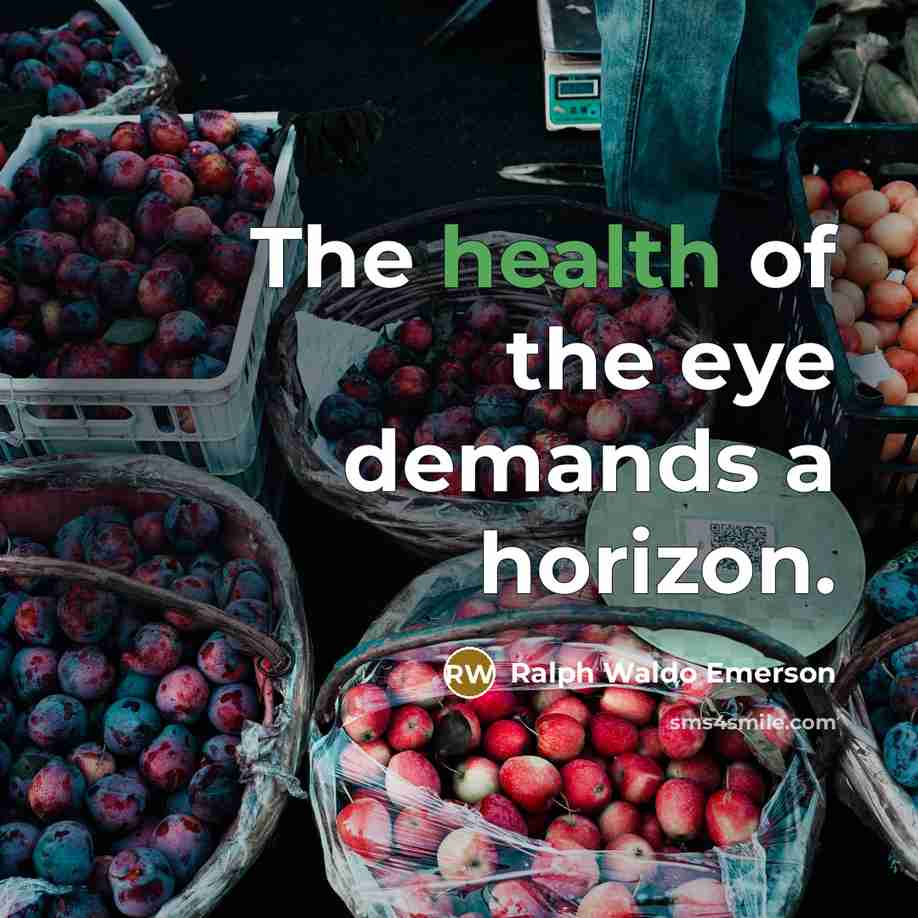 “The health of the eye demands a horizon.…” quote by Ralph Waldo Emerson