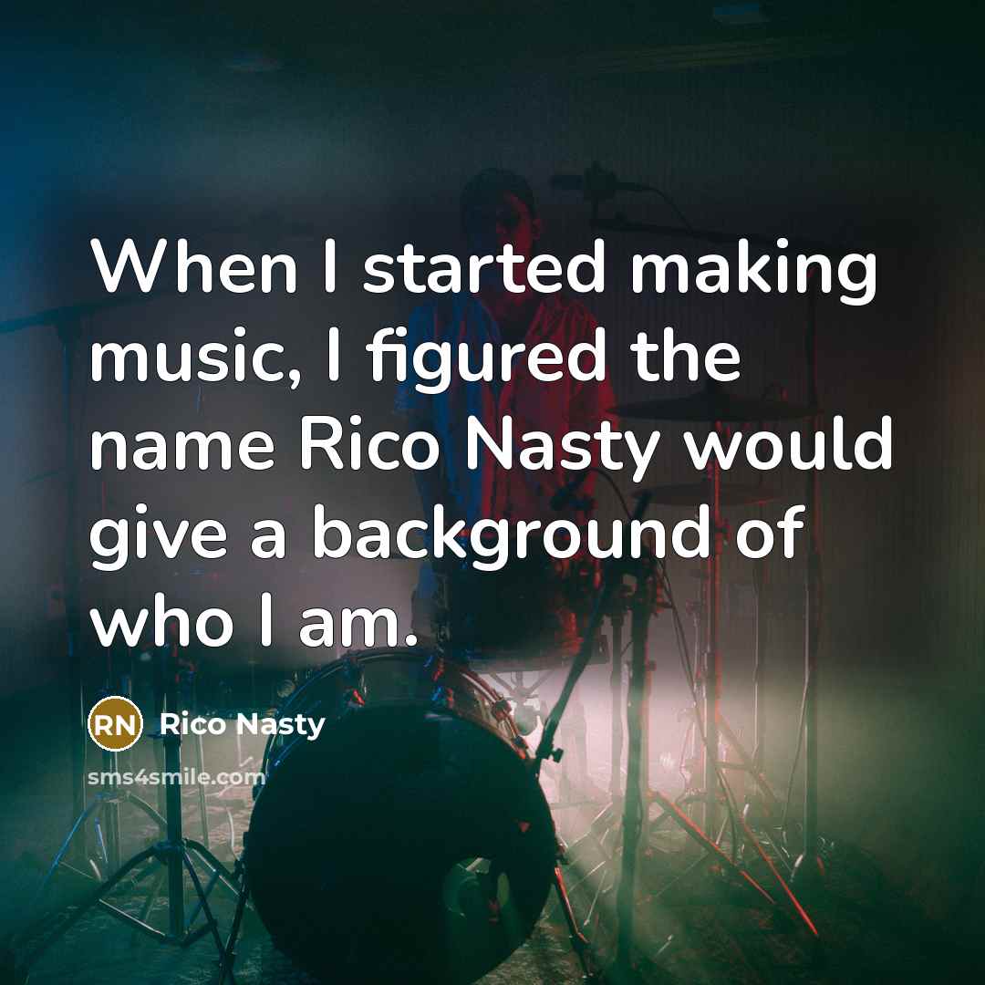 “When I started making music, I figured the name Rico…” quote by Rico Nasty