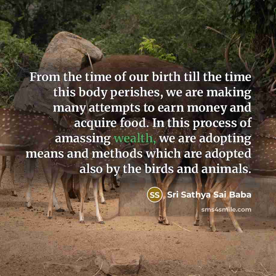 “From the time of our birth till the time this…” quote by Sri Sathya Sai Baba