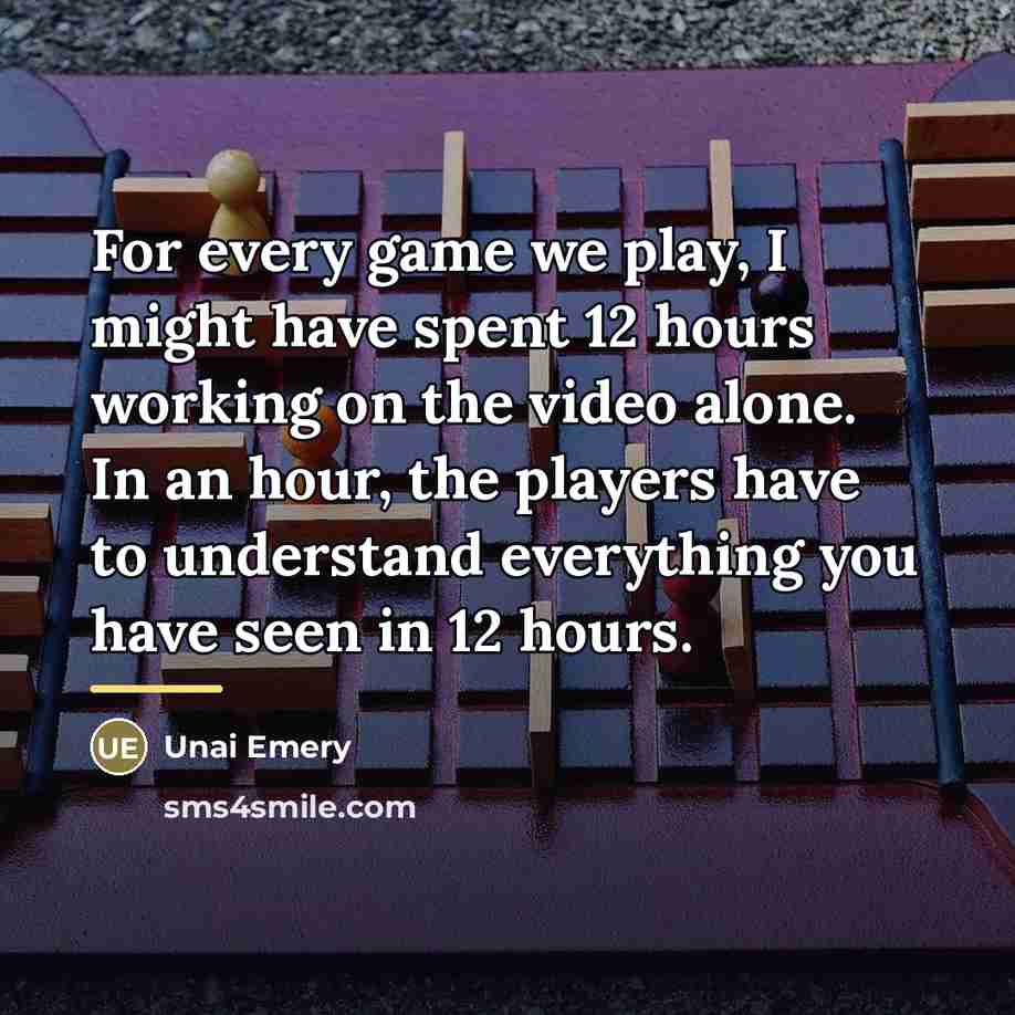 “For every game we play, I might have spent 12…” quote by Unai Emery