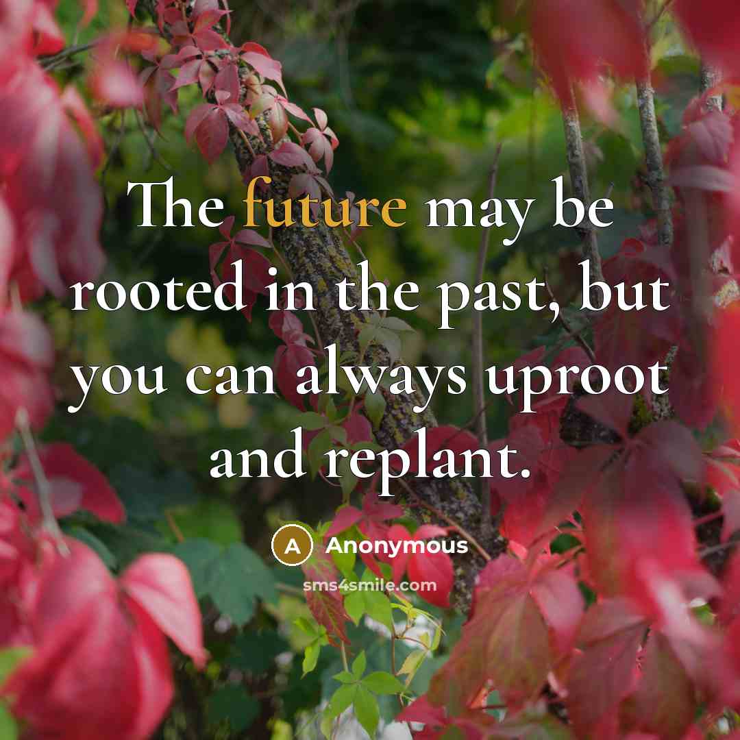 “The future may be rooted in the past, but you…” quote by Anonymous