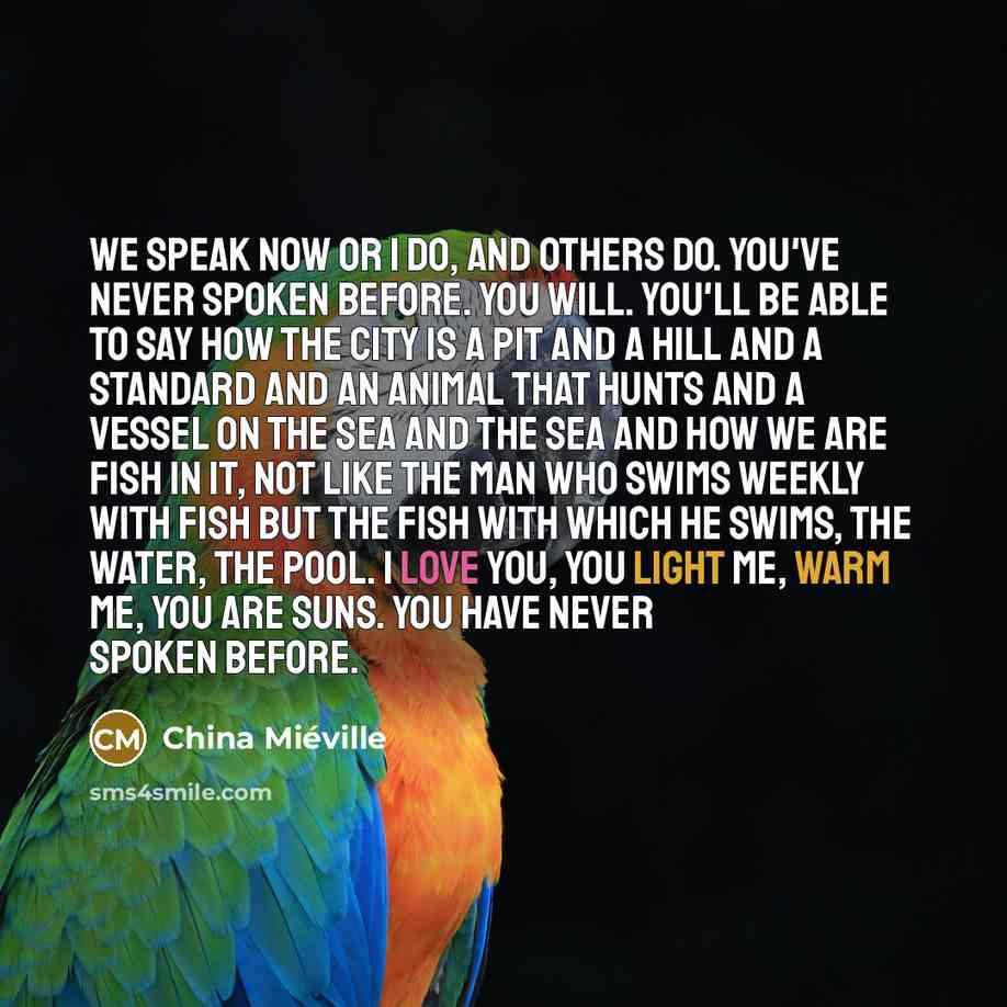 “We speak now or I do, and others do. You've…” quote by China Mieville