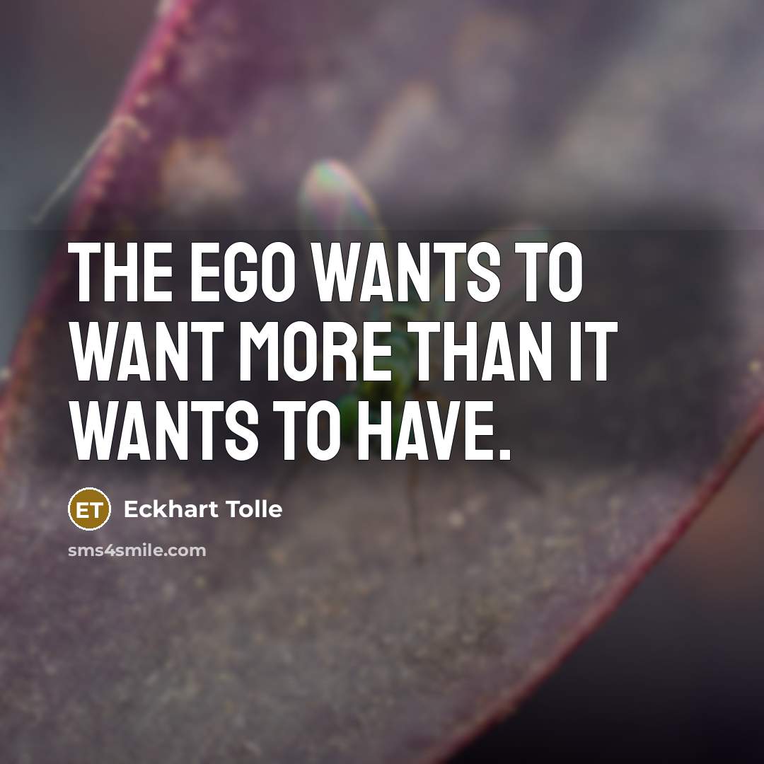 “The ego wants to want more than it wants to…” quote by Eckhart Tolle
