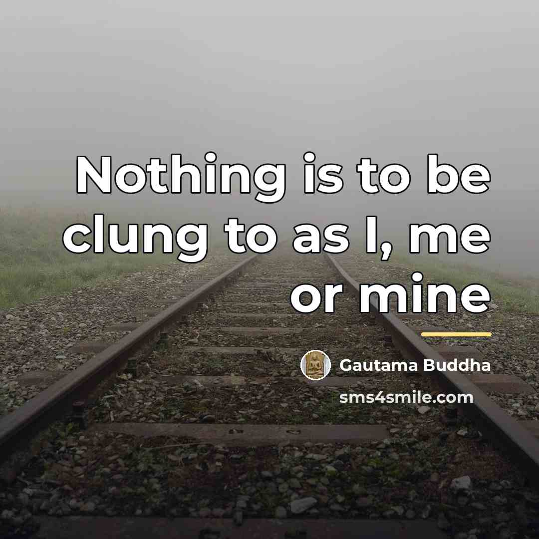 “Nothing is to be clung to as I, me or…” quote by Gautama Buddha