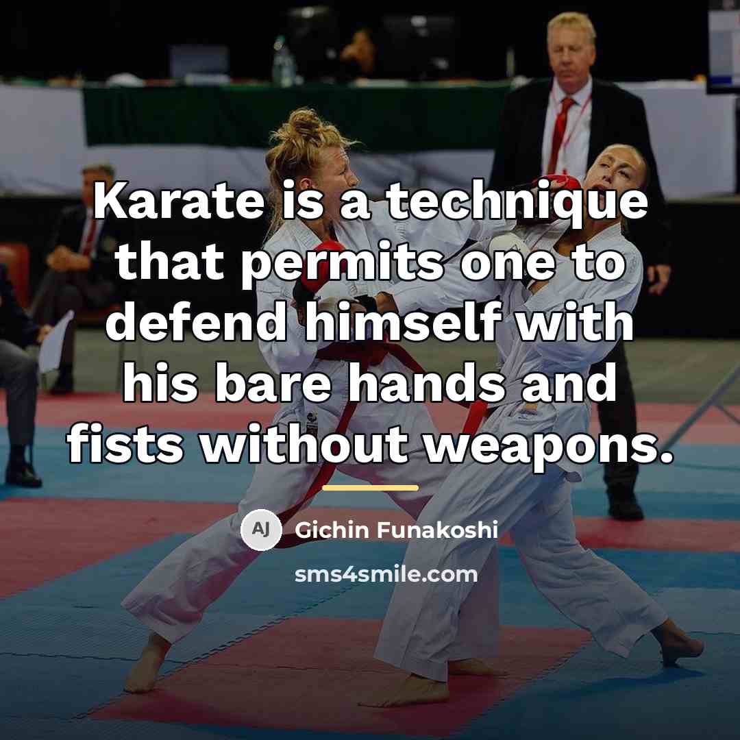 “Karate is a technique that permits one to defend himself…” quote by Gichin Funakoshi