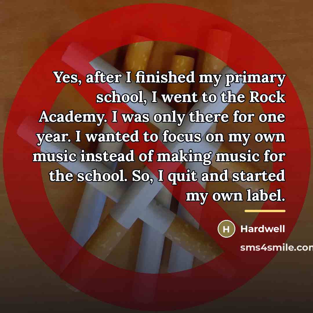 “Yes, after I finished my primary school, I went to…” quote by Hardwell