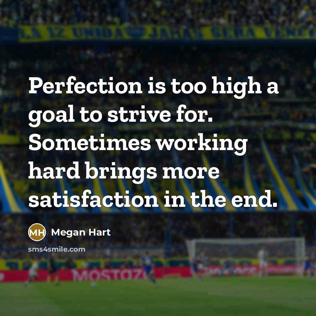 “Perfection is too high a goal to strive for. Sometimes…” quote by Megan Hart