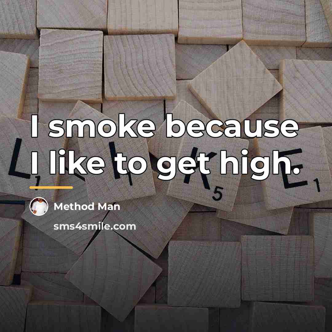 “I smoke because I like to get high.…” quote by Method Man