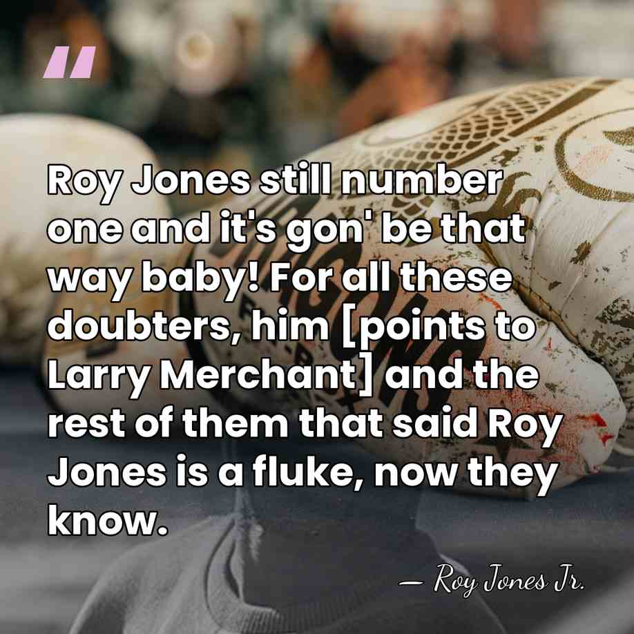 Roy Jones still number one and it's gon' be that way baby!&hellip; - Roy Jones Jr.