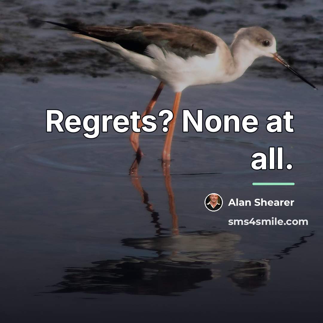 “Regrets? None at all.…” quote by Alan Shearer